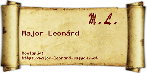 Major Leonárd névjegykártya